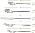 DEACORY Silverware Set 10 Pieces Hexagon Matte Finished Flatware Set Cutlery Set Stainless Steel for 2