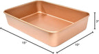 casaWare 15 x 10 x 3-Inch Ultimate Series Commercial Weight Ceramic Non-Stick Coated Lasagna/Roasting Pan (Rose Gold Granite)