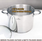 HOMICHEF Small Stock Pot 4 Quart Nickel Free Stainless Steel - 4 Qt Stockpot With Lid - Induction Pot