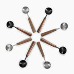 Vintage Coffee Measuring Spoon - 304 Stainless Steel, Coffee Scoop，10g Capacity, Walnut Handle - Perfect for Coffee, Tea, and More (Gunmetal (2 pcs))