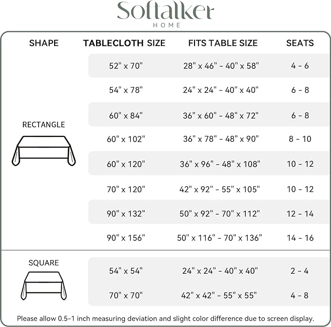 Softalker Rectangle Tablecloth, Waterproof & Stain Resistant Table Cloths Wrinkle Free 210GSM Fabric Washable Polyester Table Cover for Spring/Party/Outdoor - 90 x 132 inch,Yellow
