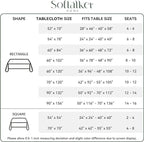 Softalker Rectangle Tablecloth Spring, Waterproof & Stain Resistant Table Cloths Wrinkle Free Fabric Washable 210GSM Polyester Table Cover for Spring/Party/Outdoor - 54 x 54 inch, Sage Green