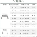 Softalker Rectangle Tablecloth, Waterproof & Stain Resistant Table Cloths Wrinkle Free Fabric Washable 210GSM Polyester Table Cover for Spring/Party/Outdoor - 54 x 78 inch,Ivory