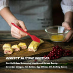 Walfos Silicone Basting Pastry Brush, Heat Resistant Pastry Brush Set, Strong Steel Core and One-Pieces Design, Perfect for BBQ Grill Baking Kitchen Cooking, BPA Free and Dishwasher safe, 2 Pcs (red)