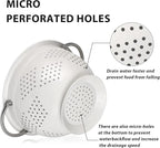 Hillbond Colander Set for Kitchen, 1.5, 3, 5 Qt Stainless Steel Handle Food Strainers and Colanders for Pasta, Vegetables, and Fruits, Coated Metal Kitchen Essential Colanders