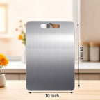 Titanium Cutting Boards for Kitchen Double Sided Pure Titanium Cutting Board with Handle, Suitable for Meat, Vegetables, and Fruits，Metal Cutting Board Lightweight and Easy to Clean (14 x 10)