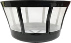 GoldTone Brand Reusable 8-12 Cup Basket Filter | Reusable Basket Coffee Filter Nylon Mesh fits Mr. Coffee, Black + Decker, Proctor Silex (1 Pack)