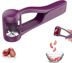 Grape Cutter,Stainless Steel Blades Quarter Grape Slicer with 4 Pieces Cutter for Toddlers Vegetable Fruit Salad,Slicer Kitchen Tomato Cherry Strawberry- Purple