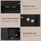 72” Kitchen Pantry Cabinet, with 6 Hanging Shelves & 1 Large Drawer, Adjustable Shelf, for Dinging Room, Living Room, Black