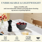 Homienly Wheat Straw Small Bowls, Dessert Bowls for Kitchen, Camping, Party, Unbreakable Mini Bowl Set of 8, 10 OZ Microwave and Dishwasher Safe Appetizer Bowl,Yogurt Bowls Set (Dark Grey)