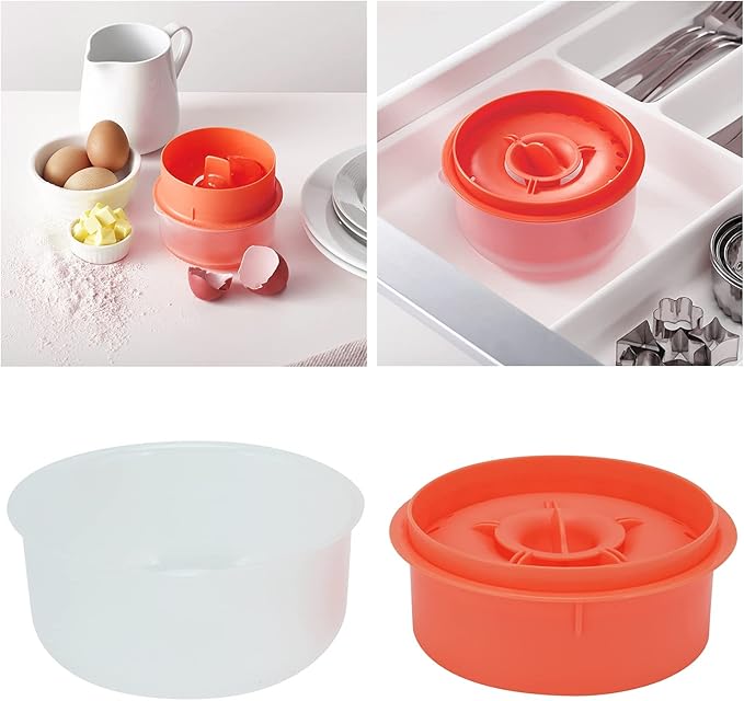 Egg Separator, Easy to, Separates up to 6 Yolks, Non, Reusable for Home Bakery (dark deep orange)
