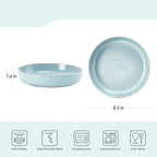 famiware Milkyway Pasta Bowls Set of 4, 8.5" Large Salad Bowls, Double Reactive Glaze, Sturdy & Stackable, Ideal for Housewarming, Festivals, Light Blue