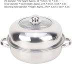 28CM Steamer Pot Multifunctional Stainless Steel Single Layer Stockpot Hotpot Food Steamer Pot Cookware Household Steamer Pot for Cooking Home Kitchen