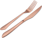 Matte Rose Gold Silverware Set, 20-Piece Stainless Steel Flatware Set, Kitchen Utensil Set Service for 4, Satin Finish Tableware Cutlery Set for Home and Restaurant, Dishwasher Safe