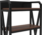 KEIKI 4-Tier Kitchen Bakers Rack with Storage, 55'' Microwave Stand, Bookcase Shelf Adjustable Shelves Freestanding, Bakers Rack for Kitchen, Garage, Pantry, Bathroom