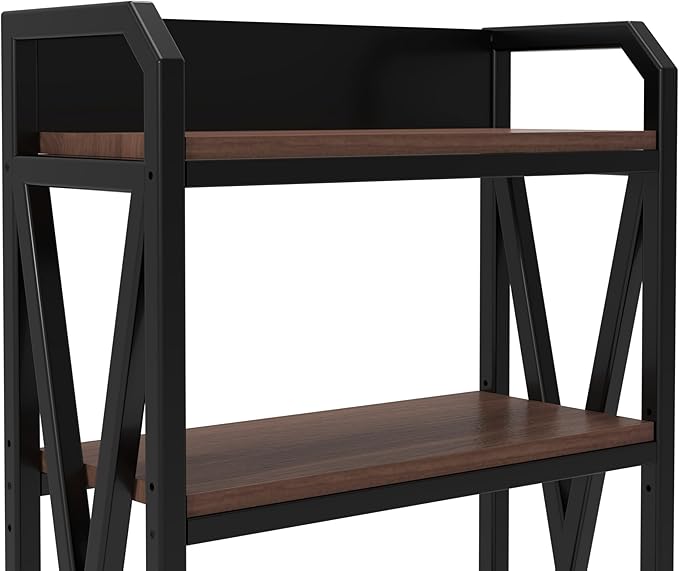 KEIKI 4-Tier Kitchen Bakers Rack with Storage, 55'' Microwave Stand, Bookcase Shelf Adjustable Shelves Freestanding, Bakers Rack for Kitchen, Garage, Pantry, Bathroom