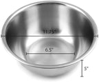 Fox Run Large Stainless Steel Mixing Bowl, 6.25-Quart, 11.75 x 5.5 inches, Metallic