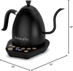 Brewista Artisan Electric Gooseneck Kettle, Water Boiler with LCD Panel, Precise Temperature Control, Fast Boiling and Keep Warm Settings for Pour-Over Coffee & Tea, Café, 1 Liter (All Black)