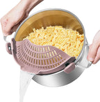 Large AUOON Clip on Strainer for All Pots and Pans - Oversized Silicone Pot Strainer Family-Style Design Pasta Strainer Kitchen Colander for Spaghetti and Noodles | Dishwasher Safe