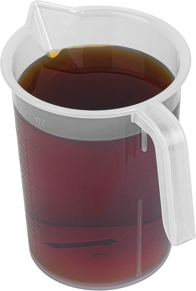 Restaurantware Measuring Cups, 16 Ounce Pack of 10 Conical Spout Baking Measuring Cups, Liquid Scaling Vessel with I-Beam Handle, Embossed Graduations, Clear, Break and Crack Resistant for Baking
