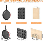 Kitchen Cabinet Organizer, 2PSC Steel Cookware Holder, Divided Holder with 3 Slots for Skillets Baking Tray and Chopping Board Rack - Pan Holder Storage (2.2 Inch Width Slots)