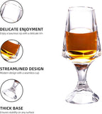 KAMMAK Crystal Snifter Glasses Set of 2 - Premium Handmade Stemmed Whiskey Glass for Brandy-2.37 Oz, Cognac & Bourbon, Elegant Etched Detailing, Luxury Barware for Tasting & Gifting