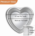 6 3 Inch Heart Shape Cake Pan, Baking Pan,Anodized Heart Cake Pans, Aluminum Pan, For Wedding Birthday and Other Occasions Cake.silver