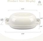 Enameled Cast Iron Oval Dutch Oven Pot with Lid, Dutch Oven for Sourdough Bread Baking, Oval Bread Pan, 5qt, White