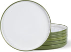 AmorArc Ceramic Dinner Plates Set of 6,10.25 inch Large Stoneware plates for Kitchen, Microwave&Dishwasher Safe,Scratch Resistant-Green