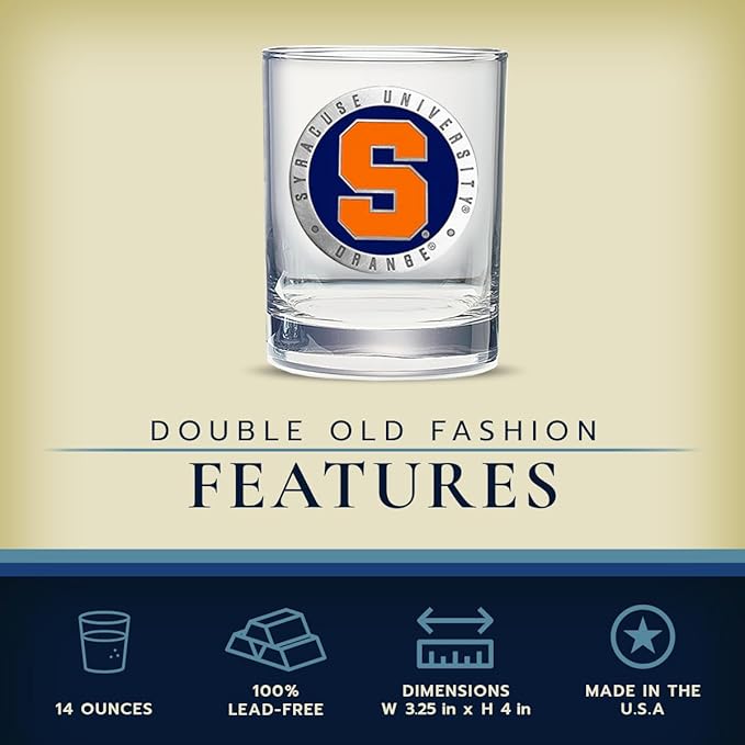 Heritage Pewter Syracuse Double Old Fashion | Double Rocks Glass 14 OZ for Liquor | Expertly Crafted Pewter Glass