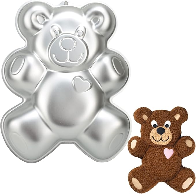 12.8-INCH Bear Cake Pan Mould Aluminum 3D Animal DIY Cake Baking Pan for Birthday, Anniversary, Party, Christmas