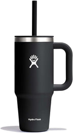 Hydro Flask 24 Oz Travel Tumbler with Handle, Lid and Straw - Insulated Stainless Steel in Black