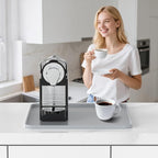 Silicone Coffee Mat,16"×16" Waterproof Heat Resistant Bar Mat for Espresso Machine Station Accessories,Non Slip Dish Drying Mat for Kitchen Counter,Home Decor Essentials,Grey