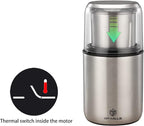 DR MILLS DM-7452 Electric Coffee Grinder,Spice Grinder Electric and chopper,detachable cup, diswash free, Blade & cup made with SUS304 stianlees steel