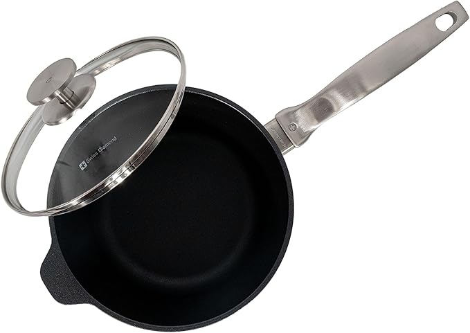 Swiss Diamond Nonstick Hybrid Ceramic and Diamond-Infused Saucepan With Glass Lid, PFAS- and PFOA-free, Dishwasher & Oven Safe Up To 500 °F (3.2 Quart)