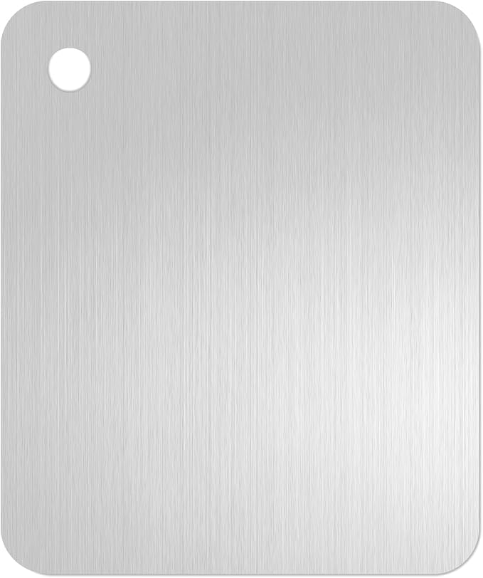 Titanium Cutting Board Set of 1, 11 * 8inches,Titanium Cutting Boards for Kitchen, Food Grade Metal Double Sided Chopping Boards for Kitchen Counter Meat Vegetable Fruit Outdoor Camping