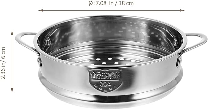 STOBAZA Vegetable Steamer Set 18cm Steamer Basket Stainless Steel Steam Rack Trivet, Steamer Grid Compatible with Instant Pot Pressure Cooker Round Basket Utensil Set