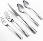 Alata Bailey 20-Piece Forged Silverware Set Stainless Steel Flatware Set,Service for 4,Mirror Polished Cutlery Set,Dishwasher Safe…