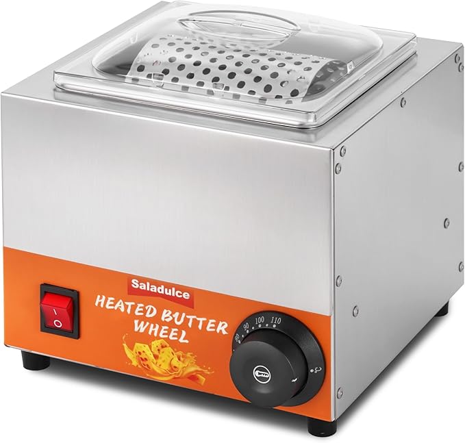 Heated Butter Spreader Stainless Steel Butter Wheel Butter Warmer Roller Bread Butter Spreader Wheel for Breakfast Picnics Barbecue Grill Camping 68-230℉ 110V