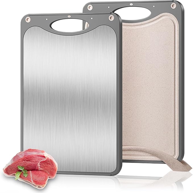 Titanium Cutting Board, Pure Cut Titanium Cutting Boards for Kitchen, Food-Grade Chopping Board for Cutting Fruit Meat Vegetable, Dishwasher Safe Easy to Clean, 15×10 Inch