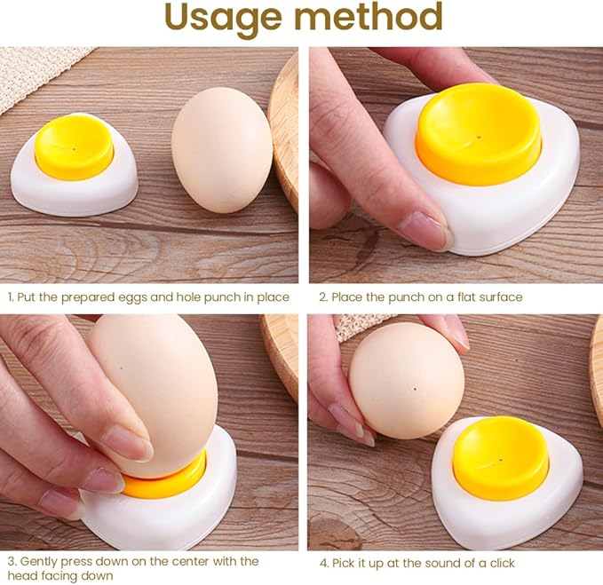 Egg Pricker,Stainless Steel Egg Piercer for Ra w Eggs,Hard Boiled Egg Peeler,Egg Poker with Sturdy Base to Get Good Hard Boiled Eggs,Egg Hole Puncher Pricker with Retractable Pin