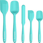 Barsone 5-Piece Silicone Spatula Set（ Heat Resistant 446°F Food Grade BPA Free, Nonstick Cookware Safe Dishwasher Safe Kitchen Tools for Baking, Cooking, Stirring, Blue）
