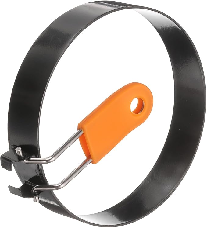HARFINGTON 2Pcs Egg Rings 4" Stainless Steel Nonstick Pancake Cooking Ring with Silicone Handle for Griddle Frying Eggs Sandwich Omelets Breakfast