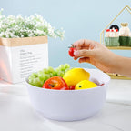 Hioasis 8 Pack Plastic Serving Bowls 128oz White Plastic Bowls Heavy Duty Disposable Serving Bowls for Party Snack & Salad & Candy & Bar Buffet