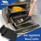 VLA Oven Liners for Bottom of Oven,Big Size 16""x75"" 2 Pack Large Thick Heavy Duty 100% Non-stick Reusable Teflon Oven Mat, Baking Mat for Electric, Gas,, 1_roll_Oven_Liner_Black_75in