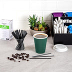 Restaurantware Restpresso 5 Inch Cocktail Stirrers 5000 Disposable Coffee Stirring Rods - Premium Odorless Black Plastic Stirrers For Coffee For Hot And Cold Drinks For Bars Or Offices