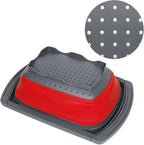 Qimh Colander Collapsible, Over The Sink Veggies/Fruit 6-Quart Strainers and Colanders with Extendable Handles, Folding Strainer for Kitchen