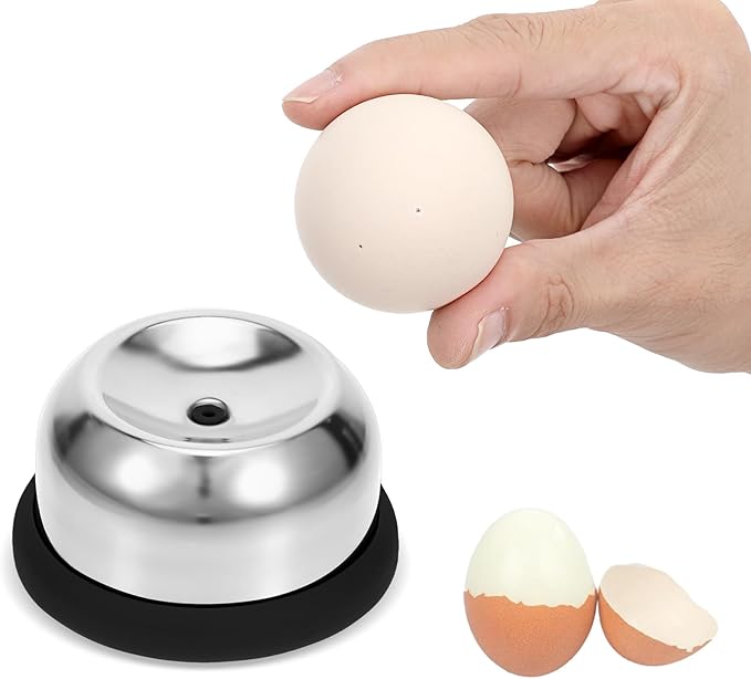 Stainless Steel Egg Piercer, Anti-Burst Egg Poker with Sturdy Base and Retractable Pin, Anti-rust Needle Eggs Piercer for Hard Boiled or Raw Eggs, Hole Seperater Bakery Kitchen Tools, Black