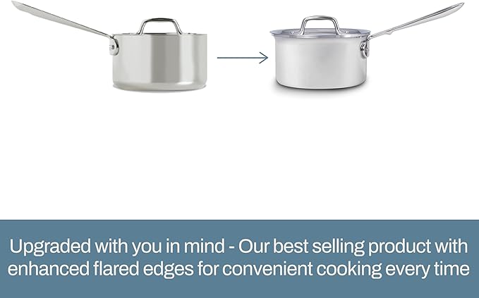 All-Clad D3 Stainless Steel Cookware Set - 10-Piece Pots and Pans Set, Induction, Oven Broiler Safe 600F - Includes Frying Pans, Saucepan, Sauté-Pan, Stockpot, Professional Cookware - Stainless Steel