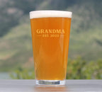 Grandma Est 2023 - New Grandmother Pint Glass Gift for First Time Grandparents - Bold 16 Oz Glasses